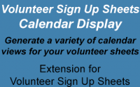 Volunteer Sign Up Sheets Calendar Display