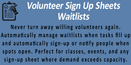 Volunteer Sign Up Sheets - Waitlists